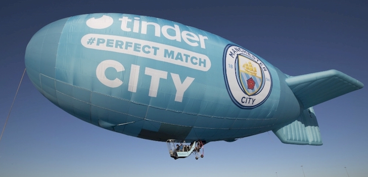 La ‘app’ de citas Tinder entra en deporte con el patrocinio del Manchester City